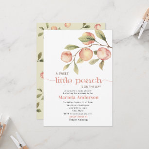 Elegant Little Peach Watercolor  Baby Shower Invitation