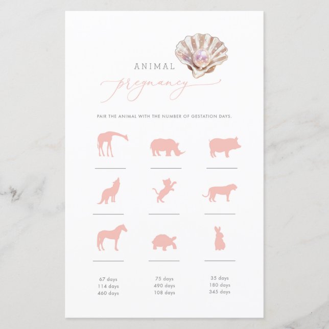 Elegant Little Pearl Animal Pregnancy Game (Front)