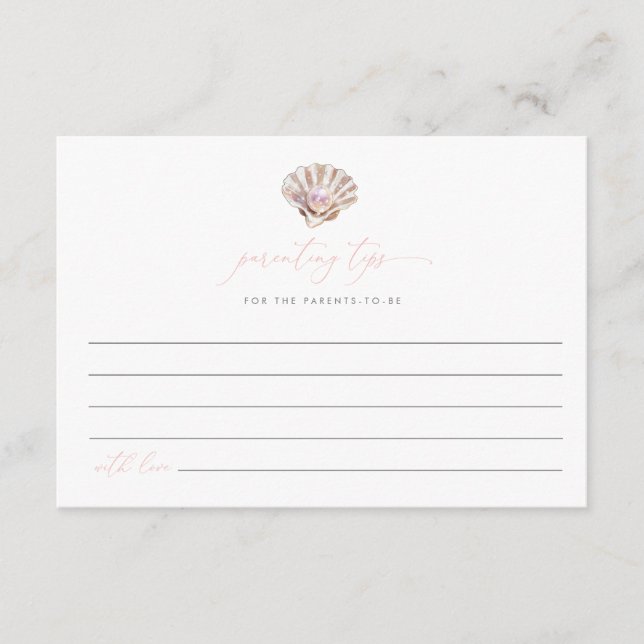 Elegant Little Pearl Under The Sea Parenting Tips Enclosure Card (Front)