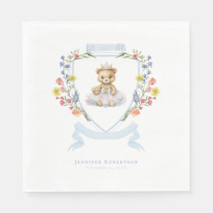 Elegant Little Princess Bear Royal Baby Shower Napkin