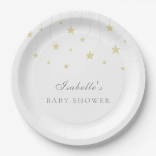 Elegant Little Stars Baby Shower Paper Plate
