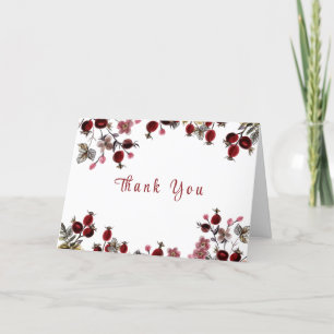Elegant Little Wildflower Berry Baby Shower  Thank You Card