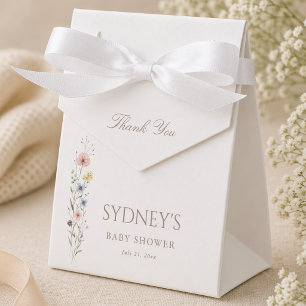 Elegant Little Wildflower Floral Baby Shower Favor Box
