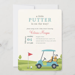 Elegant Littler Putter Golf Baby Shower Invitation