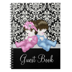 Élégant livre d'Baby shower des Damas noirs