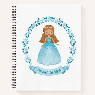 Elégant Livre de croquis Monogramme Artiste Bleu F