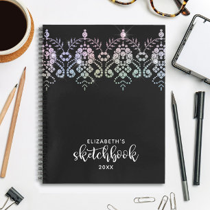 Elégant livre de croquis pour artiste noir blanc