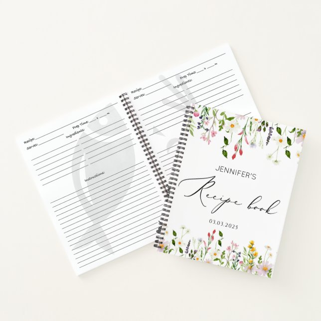Élégant livre de recettes de douche de nuptiale fl (Intérieur)