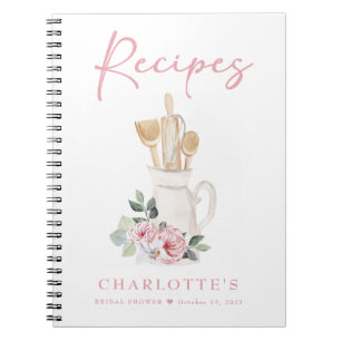 Élégant livre de recettes de Fête des mariées rose