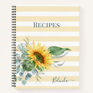 Elégant livre de recettes de fleurs de tournesol d