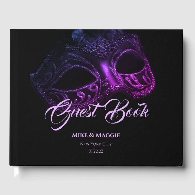 Élégant Livre d'hôtes Mariage du soir (Recto)