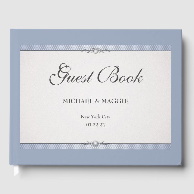 Élégant livre d'hôtes Mariage frontalier (Recto)