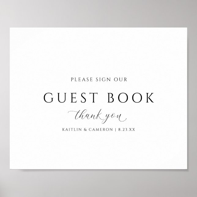 Élégant livre d'or de mariage élégant signature ca (Devant)