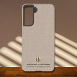 Elegant Logo Business Corporate Company Samsung Galaxy Case<br><div class="desc">A simple elegant custom beige business template in a modern minimalist luxury style that can be easily updated with your company logo and text. Designed with a template brushed metallic gold logo emblem,  you can customize by changing the text and image using the fields provided.</div>