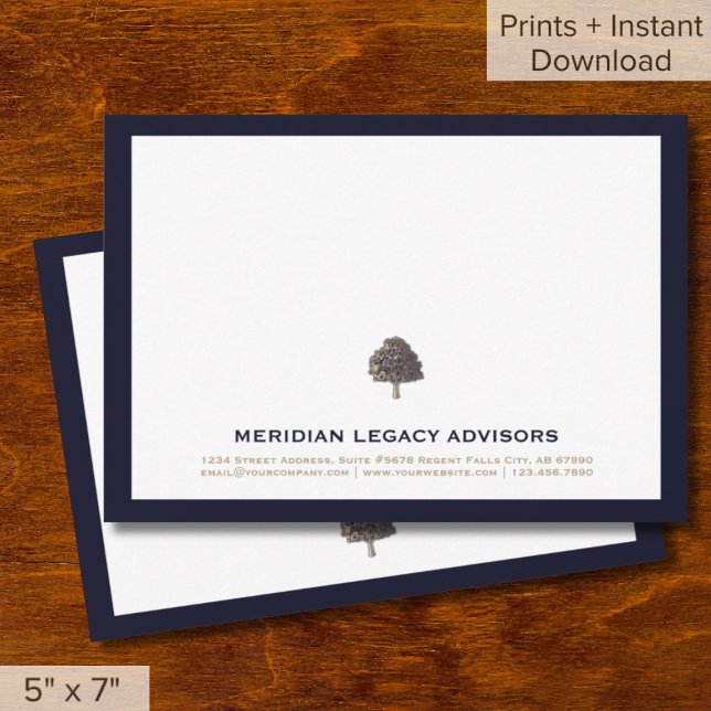 Élégant logo Golden Tree Cartes de notes professio (Créateur téléchargé)