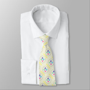 Elegant Logo, Photo Pattern on Old Lace Color Tie