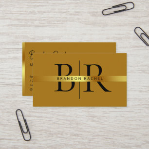Elegant logo QR code gold gradient divider qr code Business Card