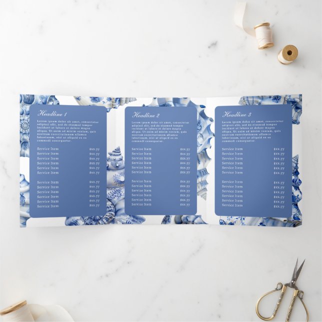 Élégant logo Seashell Trifold Brochure (Intérieur)