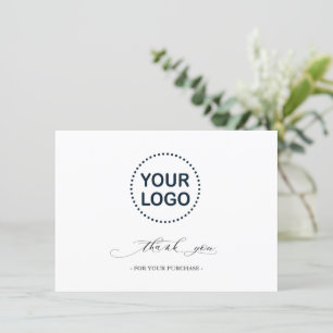Elegant Logo Social Media Thank You Calligraphy Card