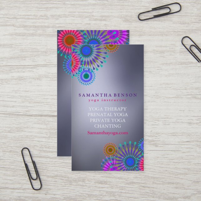 Elegant Logo Yoga Meditation Business Card (Front/Back In Situ)