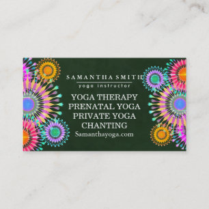 Elegant Logo Yoga Meditation Lotus Flowers Business Card