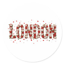 Elegant London Floral Sticker - Vintage Rose