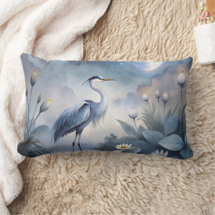 Elegant Long-legged Crane Lumbar Pillow