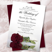 Elegant Long-Stemmed Burgundy Rose Formal Wedding