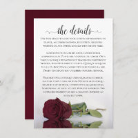 Elegant Long-Stemmed Burgundy Rose Wedding Details