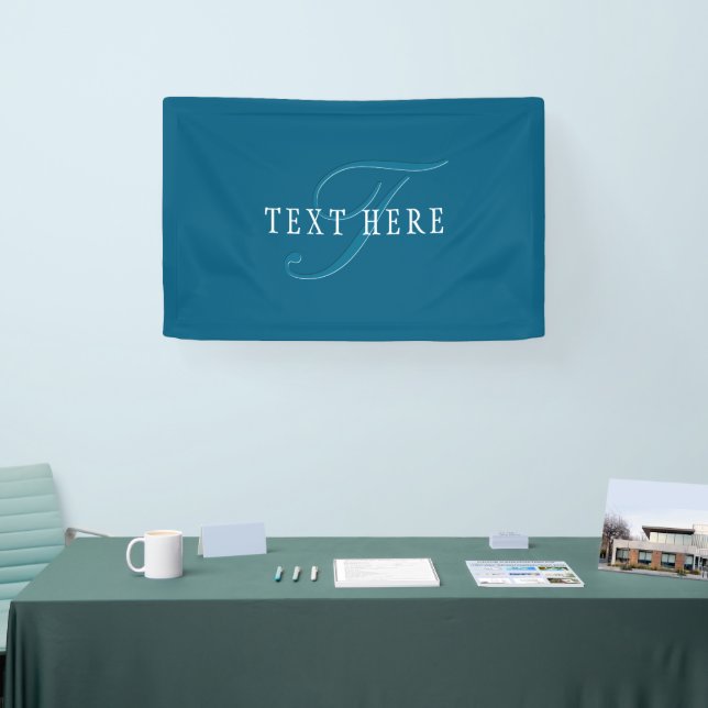 Elegant Looking Monogram | Ocean Blue Banner (Tradeshow)