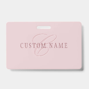 Elegant Looking Monogram Rose Gold Badge