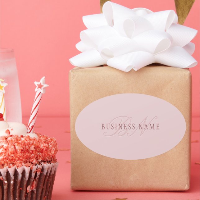 Elegant Looking Monogram | Rose Gold Oval Sticker (Party)