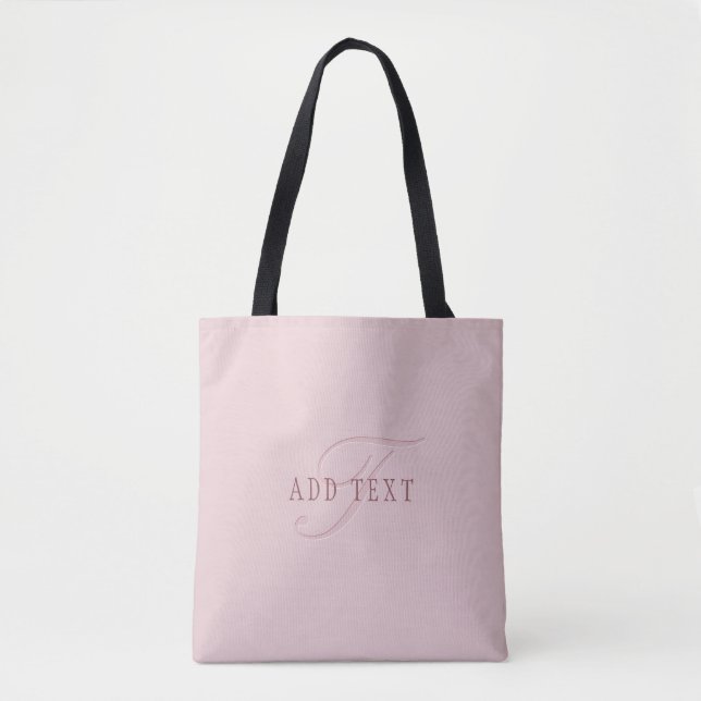 Elegant Looking Monogram | Rose Gold Tote Bag (Front)