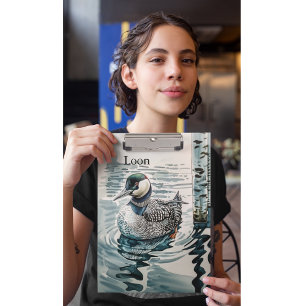 Elegant Loon on the Lake - custom text Clipboard