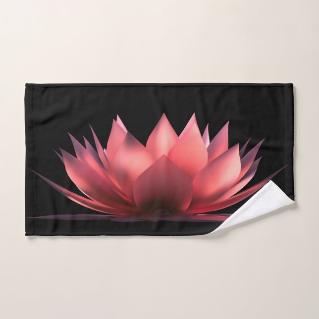 Elegant Lotus Black Bath Towel Set (Hand Towel)