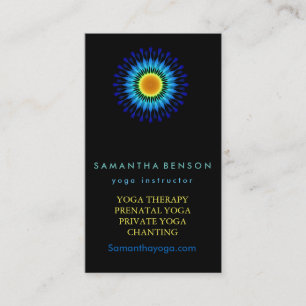 Elegant Lotus Floral Logo Yoga Meditation Business Card