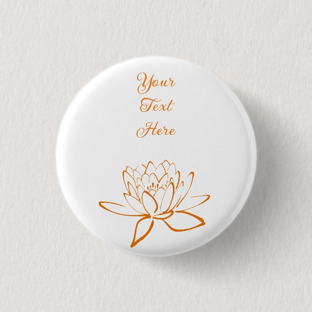 Elegant Lotus Flower Custom 1 Inch Round Button (Front)