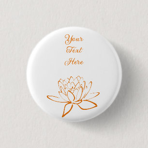 Elegant Lotus Flower Custom 1 Inch Round Button