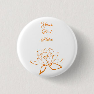 Elegant Lotus Flower Custom 1 Inch Round Button