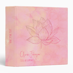Elegant Lotus Flower Illustration - Personalized  Binder