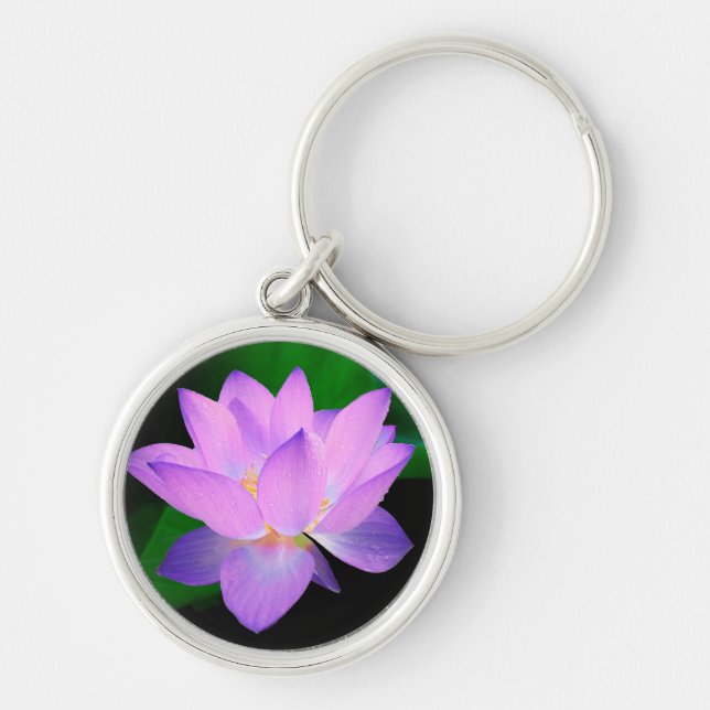 Elegant Lotus Flower Keychain (Front)