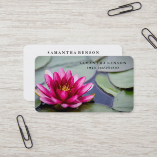 Elegant Lotus Flower Logo Yoga Business Card