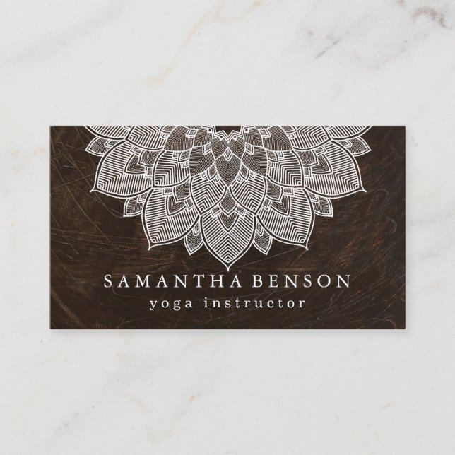 Elegant Lotus Flower Logo Yoga Business Card (Front)