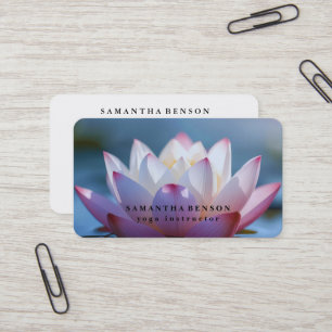Elegant Lotus Flower Logo Yoga Business Card