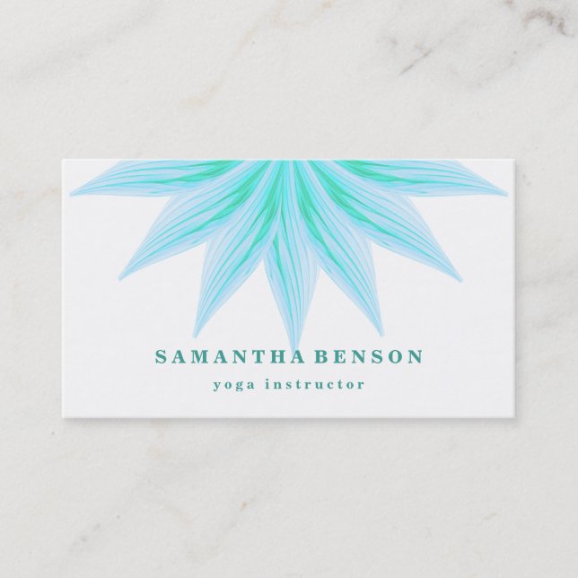 Elegant Lotus Flower Logo Yoga Business Card (Front)