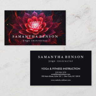 Elegant Lotus Flower Logo Yoga Business Card