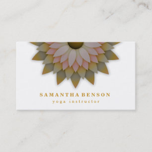 Elegant Lotus Flower Logo Yoga Business Card