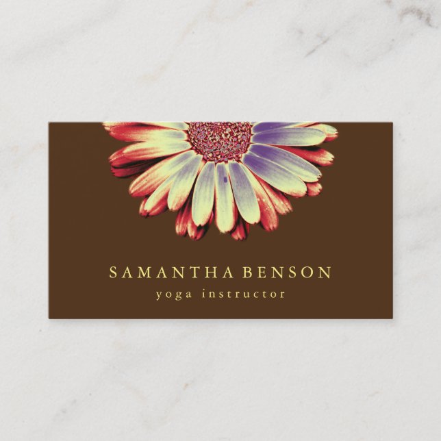 Elegant Lotus Flower Logo Yoga Business Card (Front)