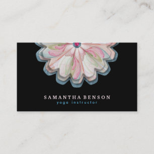 Elegant Lotus Flower Logo Yoga Business Card