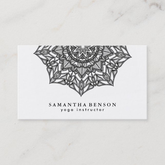 Elegant Lotus Flower Logo Yoga Business Card (Front)